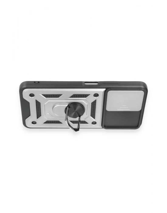 Newface Xiaomi Redmi Note 12 5G Kılıf Pars Lens Yüzüklü Silikon - Gümüş