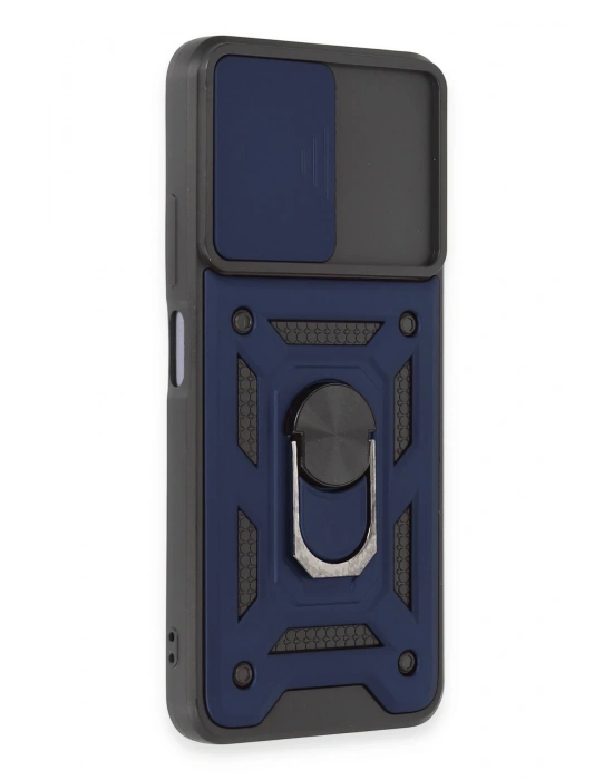 Newface Xiaomi Redmi Note 12 5G Kılıf Pars Lens Yüzüklü Silikon - Lacivert