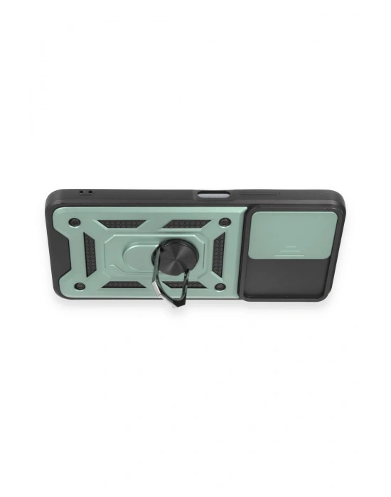 Newface Xiaomi Redmi Note 12 5G Kılıf Pars Lens Yüzüklü Silikon - Yeşil