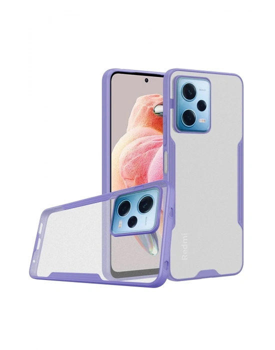 Newface Xiaomi Redmi Note 12 5G Kılıf Platin Silikon - Lila