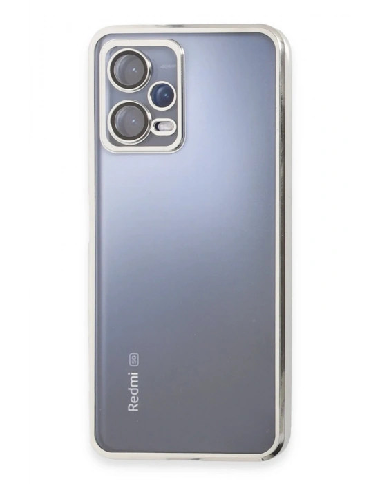 Newface Xiaomi Redmi Note 12 5G Kılıf Razer Lensli Silikon - Gümüş
