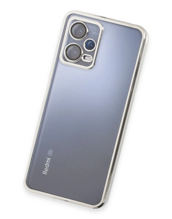Newface Xiaomi Redmi Note 12 5G Kılıf Razer Lensli Silikon - Gümüş