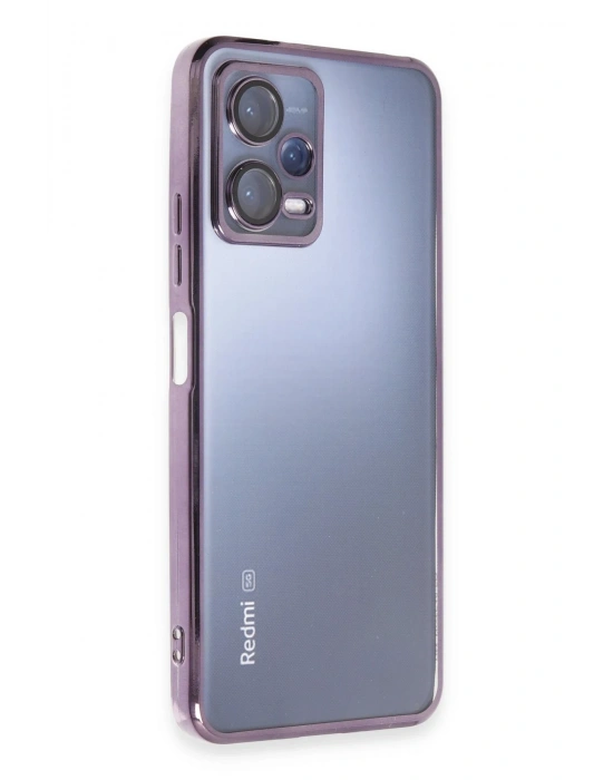 Newface Xiaomi Redmi Note 12 5G Kılıf Razer Lensli Silikon - Mor