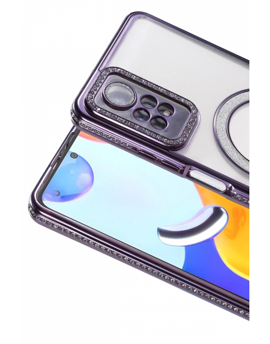 Newface Xiaomi Redmi Note 12 Pro 4G Joke Simli Magneticsafe Kılıf - Derin Mor