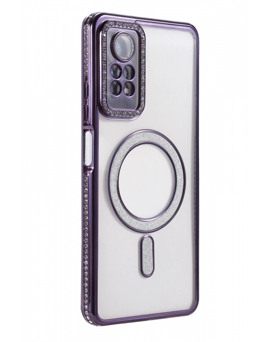 Newface Xiaomi Redmi Note 12 Pro 4G Joke Simli Magneticsafe Kılıf - Derin Mor