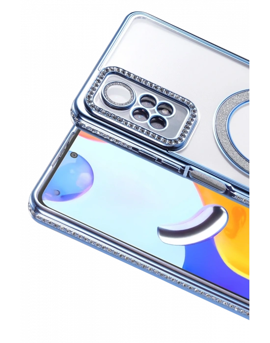 Newface Xiaomi Redmi Note 12 Pro 4G Joke Simli Magneticsafe Kılıf - Mavi