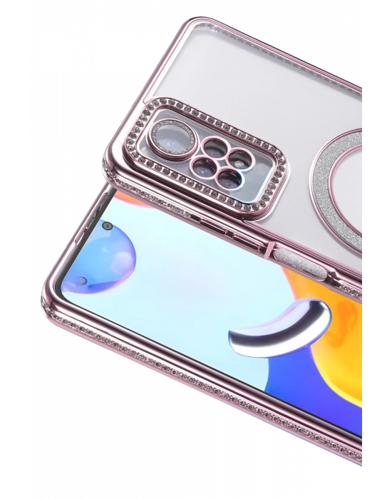 Newface Xiaomi Redmi Note 12 Pro 4G Joke Simli Magneticsafe Kılıf - Pembe