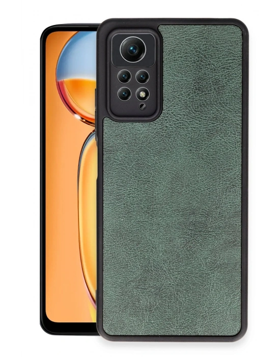 Newface Xiaomi Redmi Note 12 Pro 4G Kılıf Aras Deri Kapak - Koyu Yeşil