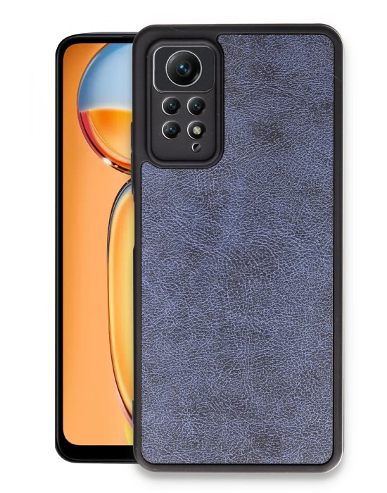 Newface Xiaomi Redmi Note 12 Pro 4G Kılıf Aras Deri Kapak - Lacivert