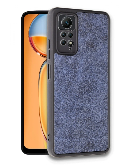 Newface Xiaomi Redmi Note 12 Pro 4G Kılıf Aras Deri Kapak - Lacivert