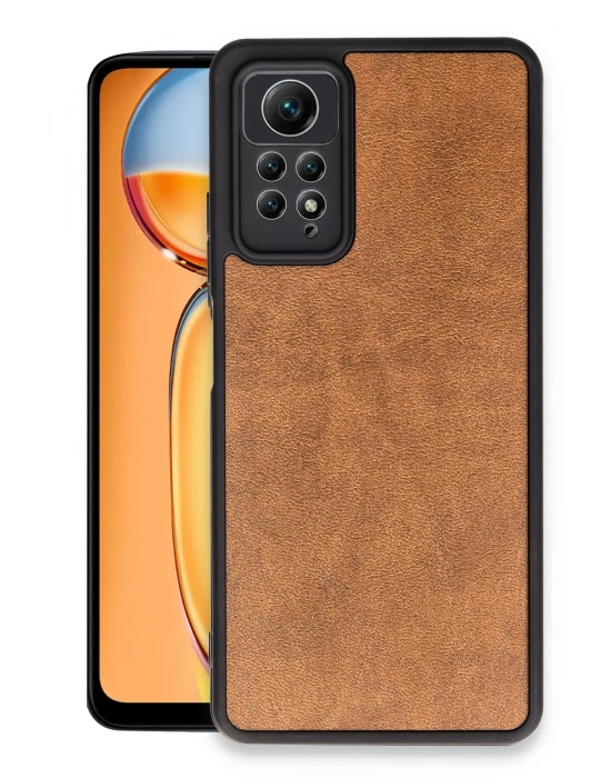 Newface Xiaomi Redmi Note 12 Pro 4G Kılıf Aras Deri Kapak - Taba
