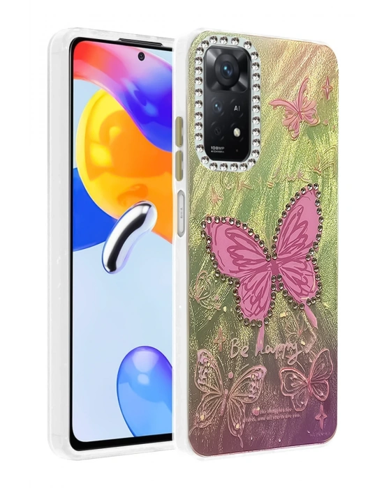 Newface Xiaomi Redmi Note 12 Pro 4G Kılıf Blade Aynalı Desenli Kapak - Desen 5