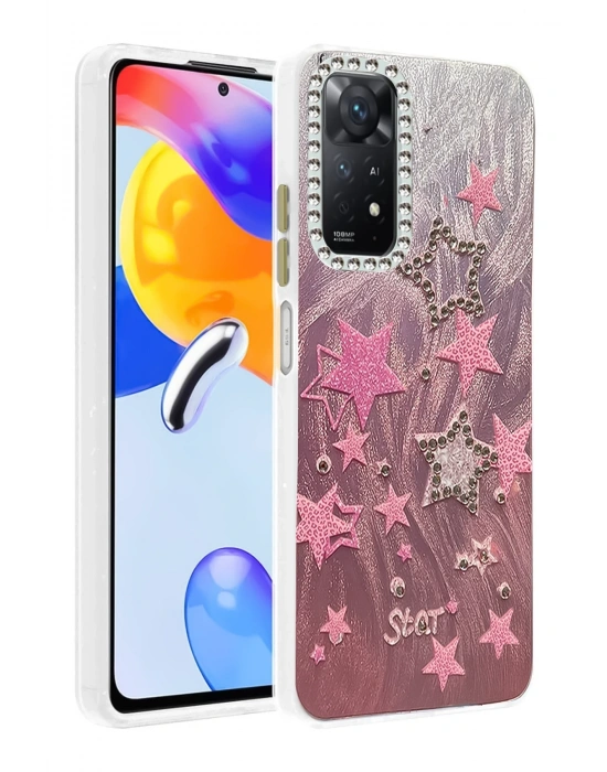 Newface Xiaomi Redmi Note 12 Pro 4G Kılıf Blade Aynalı Desenli Kapak - Desen 7