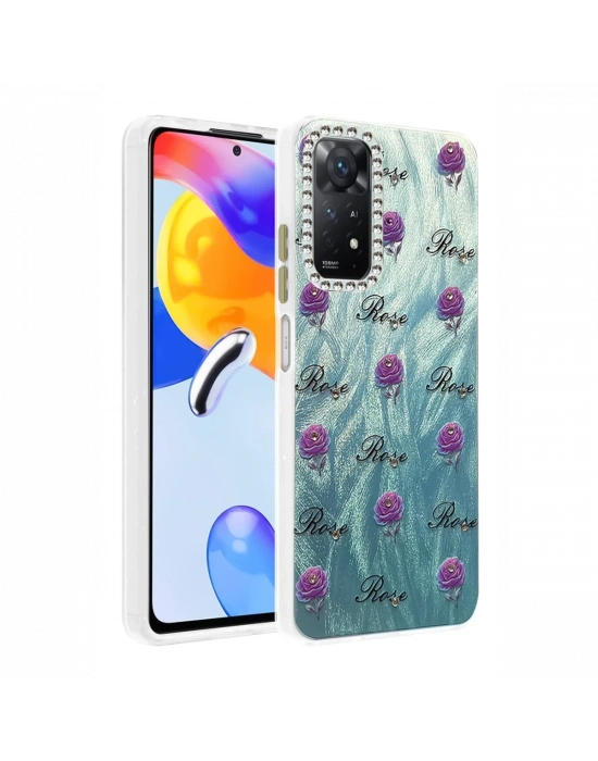 Newface Xiaomi Redmi Note 12 Pro 4G Kılıf Blade Aynalı Desenli Kapak - Desen 9