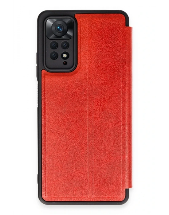 Newface Xiaomi Redmi Note 12 Pro 4G Kılıf Flip Cover - Kırmızı