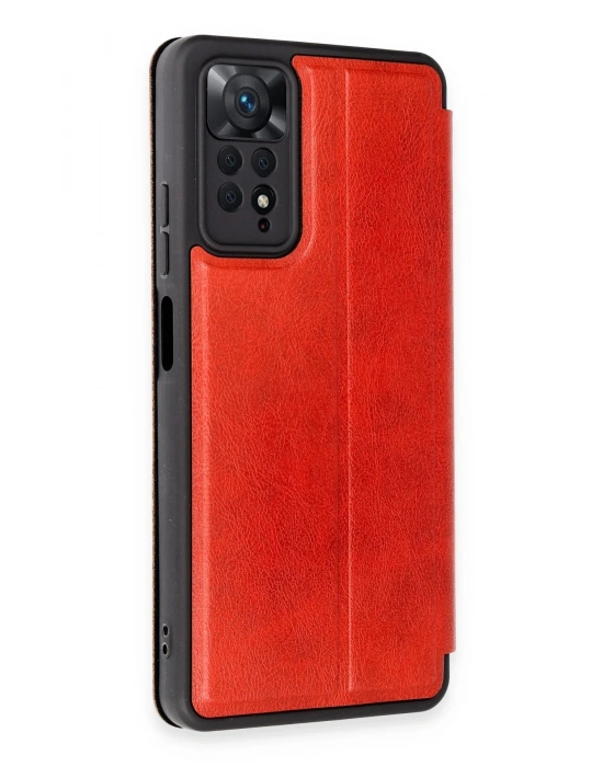 Newface Xiaomi Redmi Note 12 Pro 4G Kılıf Flip Cover - Kırmızı