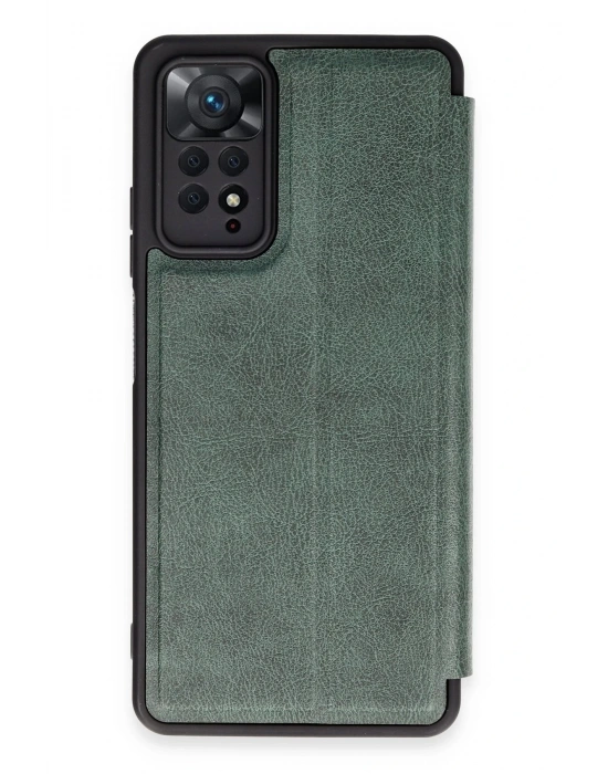 Newface Xiaomi Redmi Note 12 Pro 4G Kılıf Flip Cover - Koyu Yeşil