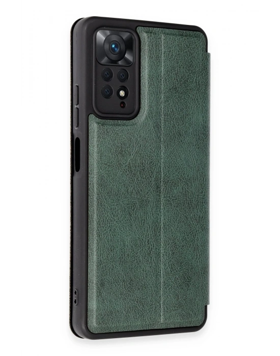 Newface Xiaomi Redmi Note 12 Pro 4G Kılıf Flip Cover - Koyu Yeşil