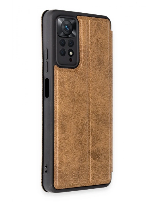 Newface Xiaomi Redmi Note 12 Pro 4G Kılıf Flip Cover - Taba
