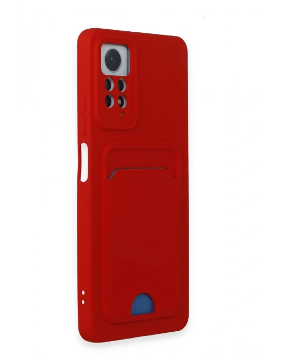 Newface Xiaomi Redmi Note 12 Pro 4G Kılıf Kelvin Kartvizitli Silikon - Kırmızı