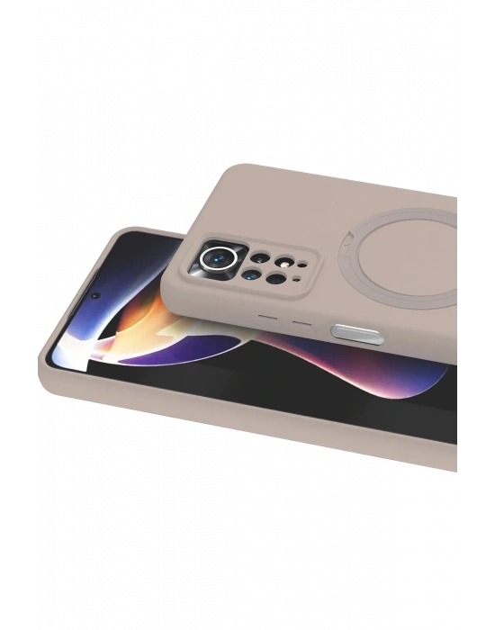 Newface Xiaomi Redmi Note 12 Pro 4G Regal Magsafe Standlı Kapak - Çöl Titanyum