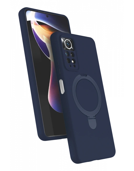 Newface Xiaomi Redmi Note 12 Pro 4G Regal Magsafe Standlı Kapak - Lacivert