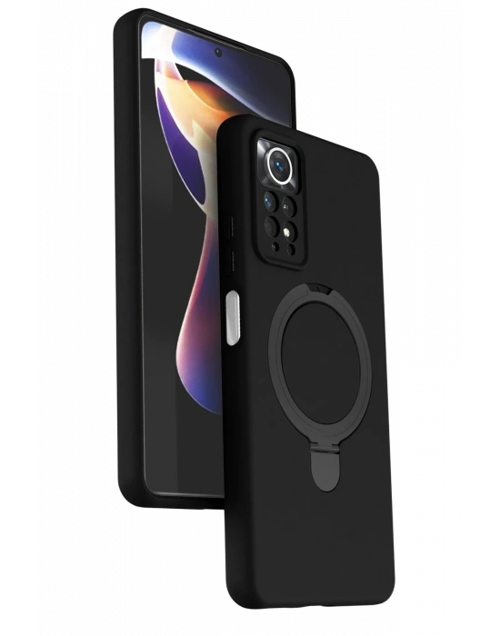 Newface Xiaomi Redmi Note 12 Pro 4G Regal Magsafe Standlı Kapak - Siyah