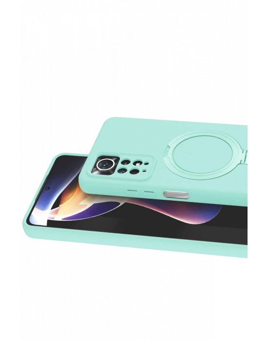 Newface Xiaomi Redmi Note 12 Pro 4G Regal Magsafe Standlı Kapak - Su Yeşili