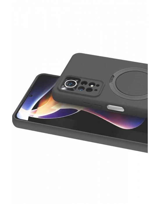 Newface Xiaomi Redmi Note 12 Pro 4G Regal Magsafe Standlı Kapak - Titan Gri