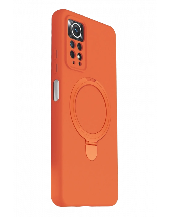 Newface Xiaomi Redmi Note 12 Pro 4G Regal Magsafe Standlı Kapak - Turuncu