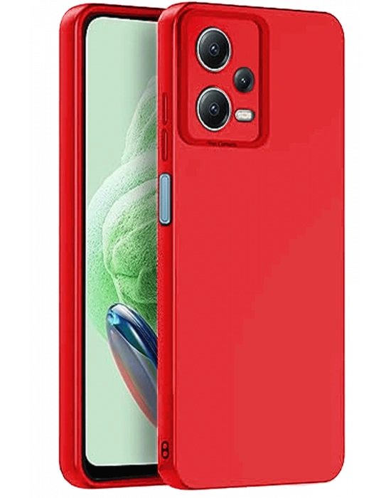 Newface Xiaomi Redmi Note 12 Pro 5G Kılıf Nano içi Kadife Silikon - Kırmızı