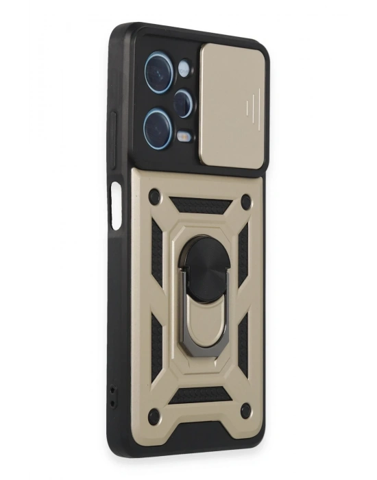 Newface Xiaomi Redmi Note 12 Pro 5G Kılıf Pars Lens Yüzüklü Silikon - Gold