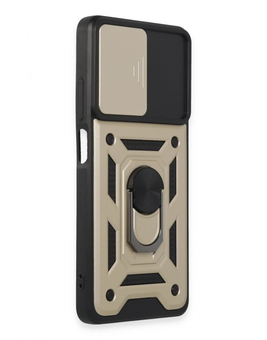 Newface Xiaomi Redmi Note 12 Pro 5G Kılıf Pars Lens Yüzüklü Silikon - Gold