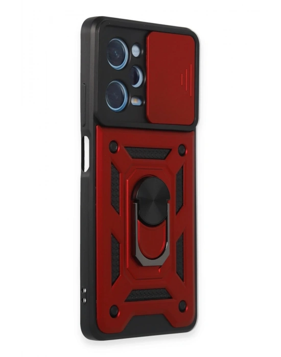 Newface Xiaomi Redmi Note 12 Pro 5G Kılıf Pars Lens Yüzüklü Silikon - Kırmızı