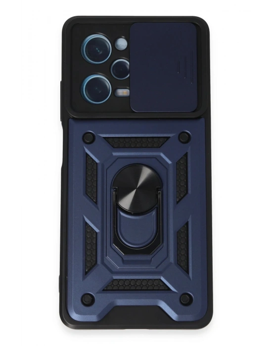 Newface Xiaomi Redmi Note 12 Pro 5G Kılıf Pars Lens Yüzüklü Silikon - Lacivert