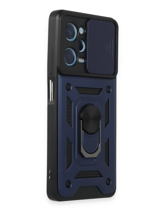 Newface Xiaomi Redmi Note 12 Pro 5G Kılıf Pars Lens Yüzüklü Silikon - Lacivert