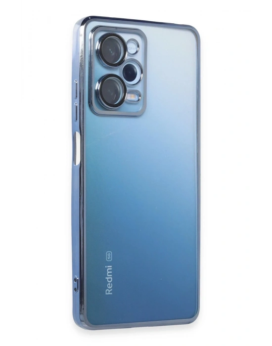 Newface Xiaomi Redmi Note 12 Pro 5G Kılıf Razer Lensli Silikon - Açık Mavi