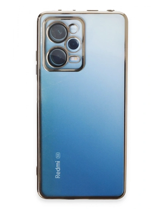 Newface Xiaomi Redmi Note 12 Pro 5G Kılıf Razer Lensli Silikon - Gold