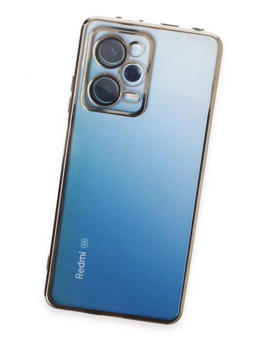Newface Xiaomi Redmi Note 12 Pro 5G Kılıf Razer Lensli Silikon - Gold