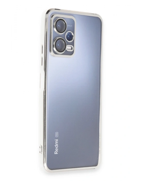 Newface Xiaomi Redmi Note 12 Pro 5G Kılıf Razer Lensli Silikon - Gümüş