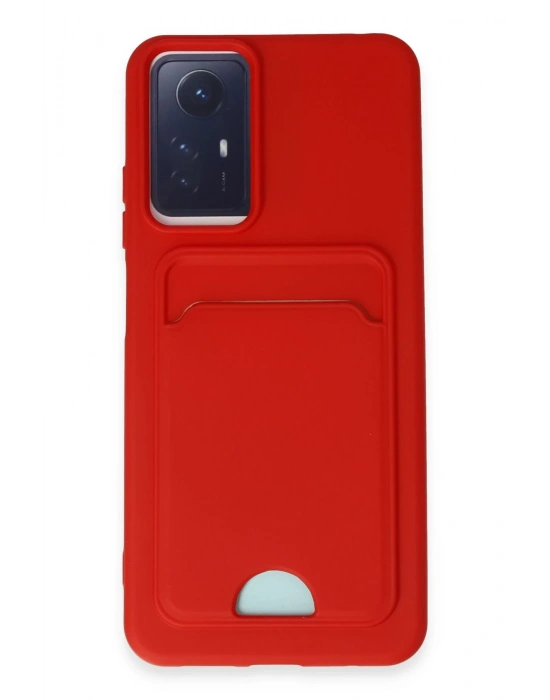 Newface Xiaomi Redmi Note 12S Kılıf Kelvin Kartvizitli Silikon - Kırmızı