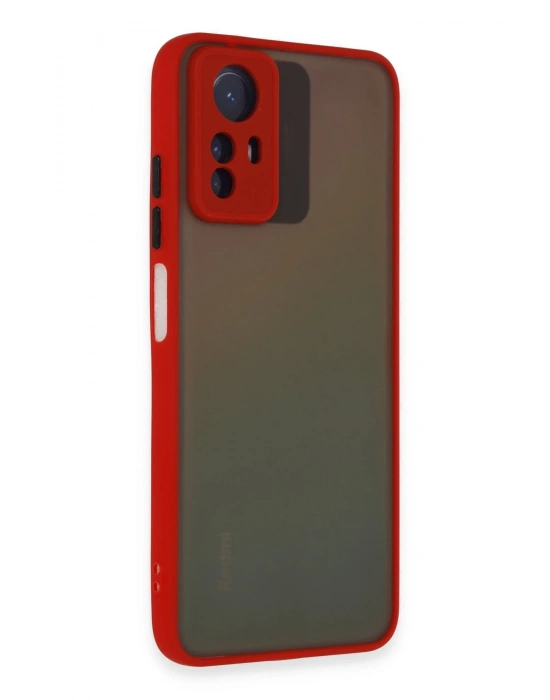 Newface Xiaomi Redmi Note 12S Kılıf Montreal Silikon Kapak - Kırmızı