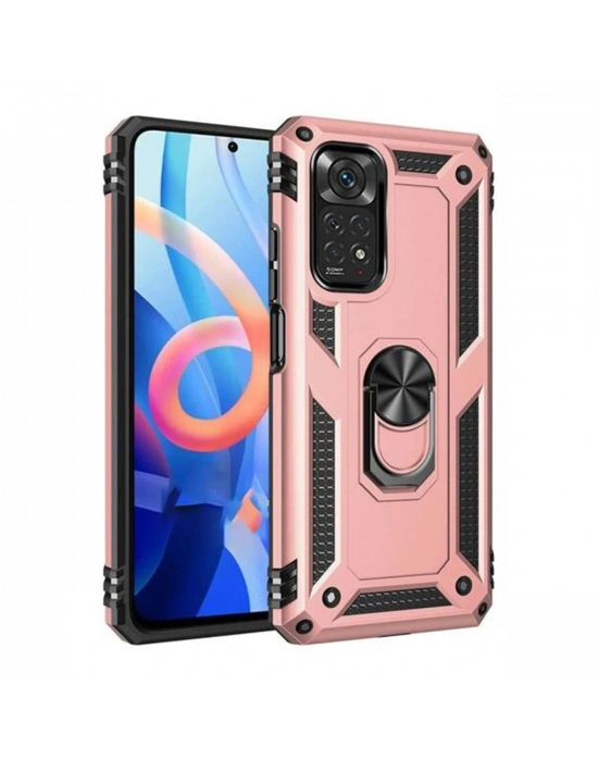 Newface Xiaomi Redmi Note 12S Kılıf Sofya Yüzüklü Silikon Kapak - Rose