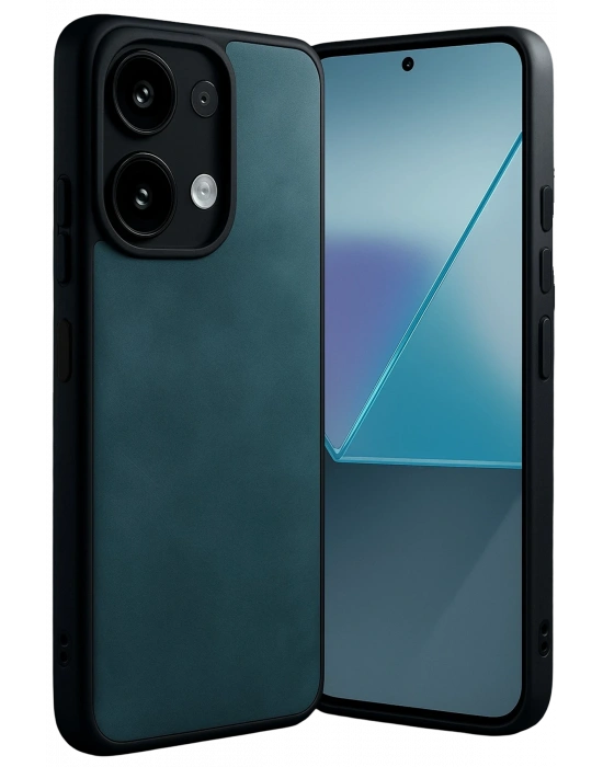 Newface Xiaomi Redmi Note 13 4G Kılıf Aras Deri Kapak - Koyu Yeşil