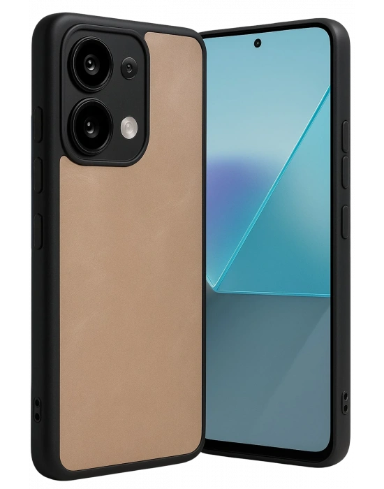 Newface Xiaomi Redmi Note 13 4G Kılıf Aras Deri Kapak - Pudra