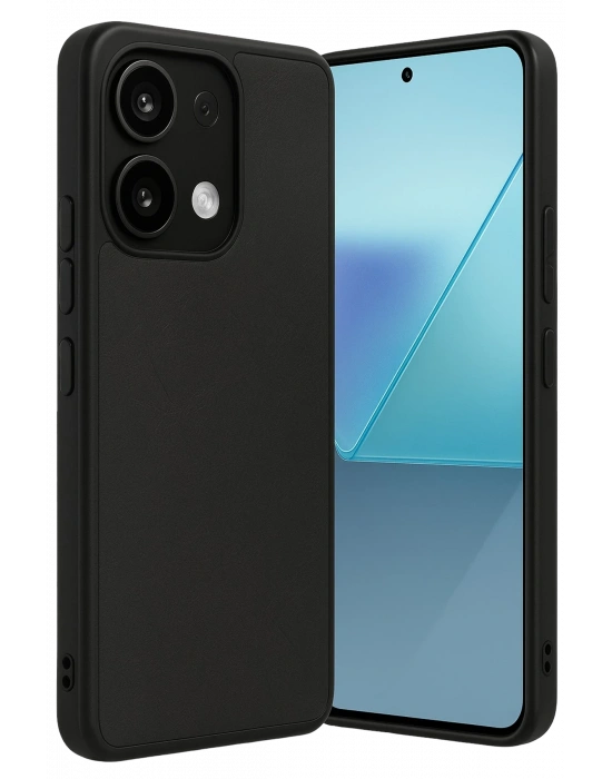 Newface Xiaomi Redmi Note 13 4G Kılıf Aras Deri Kapak - Siyah