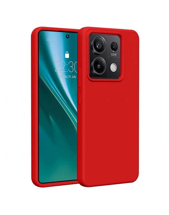 Newface Xiaomi Redmi Note 13 4G Kılıf First Silikon - Kırmızı