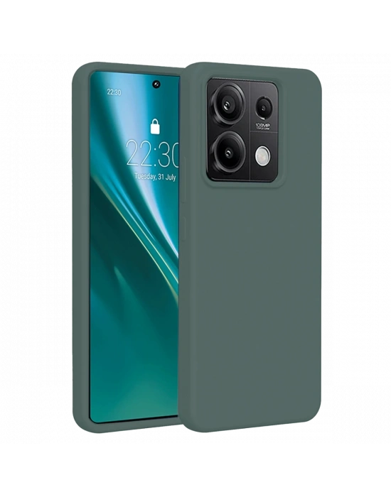 Newface Xiaomi Redmi Note 13 4G Kılıf First Silikon - Koyu Yeşil