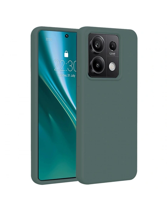 Newface Xiaomi Redmi Note 13 4G Kılıf First Silikon - Koyu Yeşil