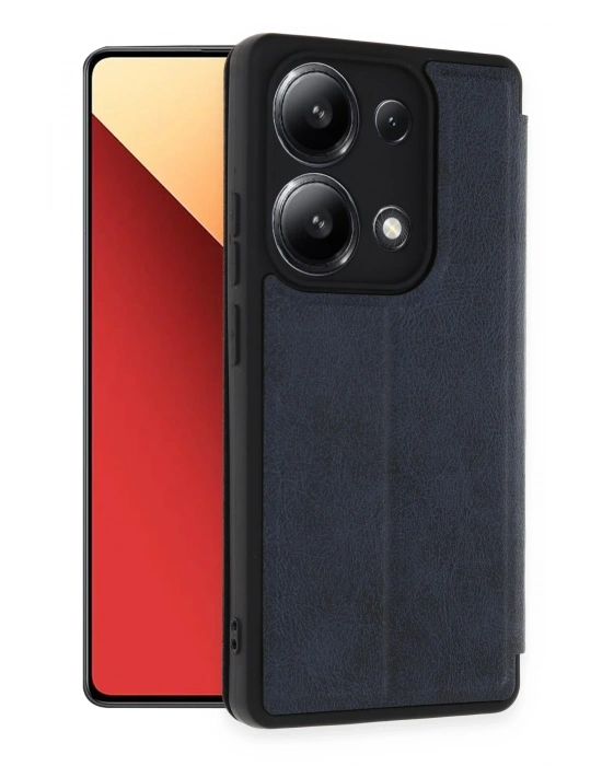 Newface Xiaomi Redmi Note 13 4G Kılıf Flip Cover - Lacivert